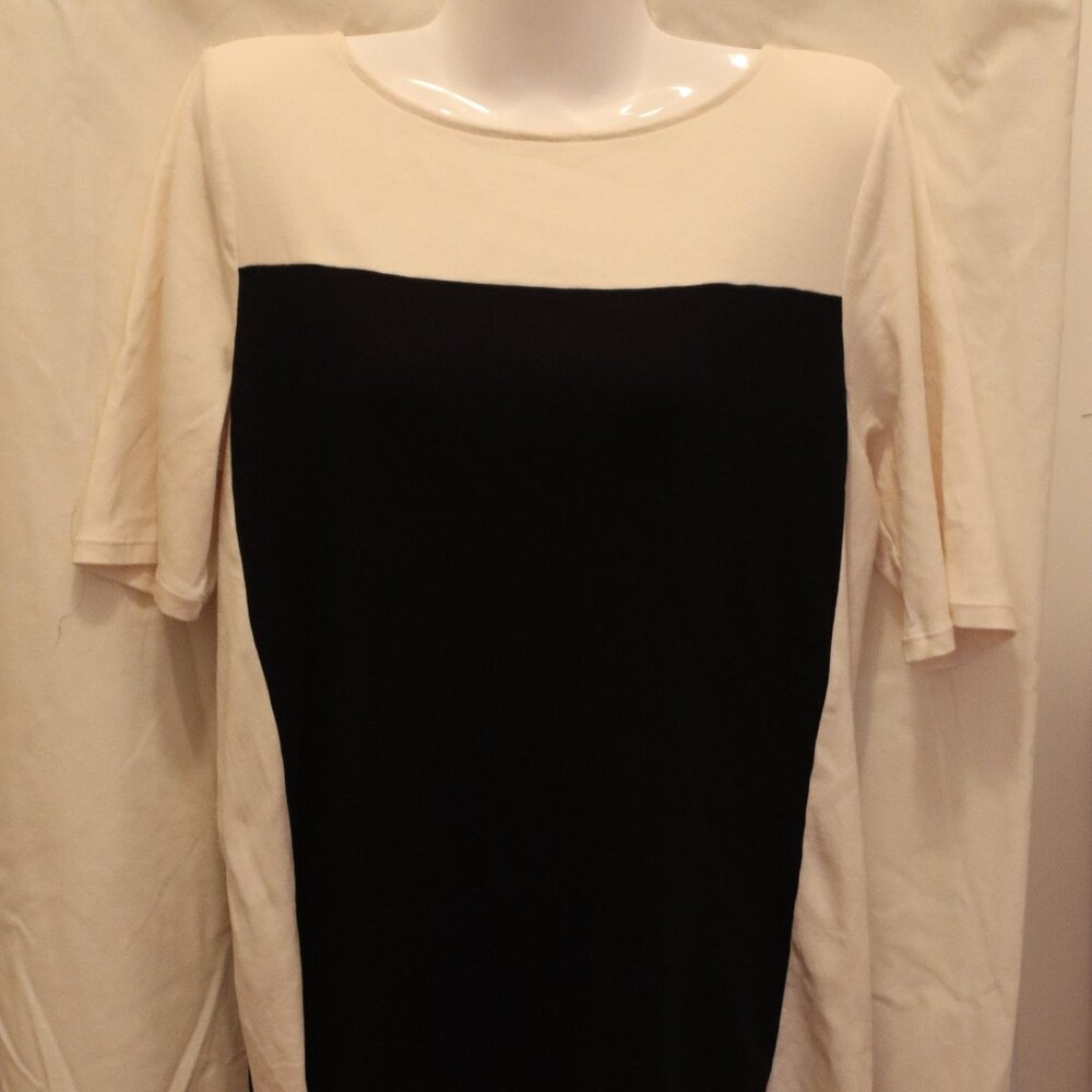 Lauren Ralph Lauren Women’s Size XL Slim Fit Color Block Black And White Top